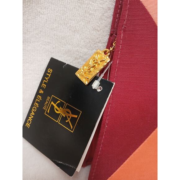 Rare Yves Saint Laurent Parfums Makeup Clutch Bag w YSL Pendent Zip Pull VINTG - Picture 3 of 16